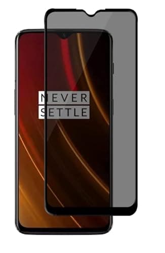 JGD PRODUCTS for OnePlus 6T, OnePlus 7 Edge to Edge Anti Spy Privacy Tempered Glass with Easy Installation Kit | Black (Pack of 1)
