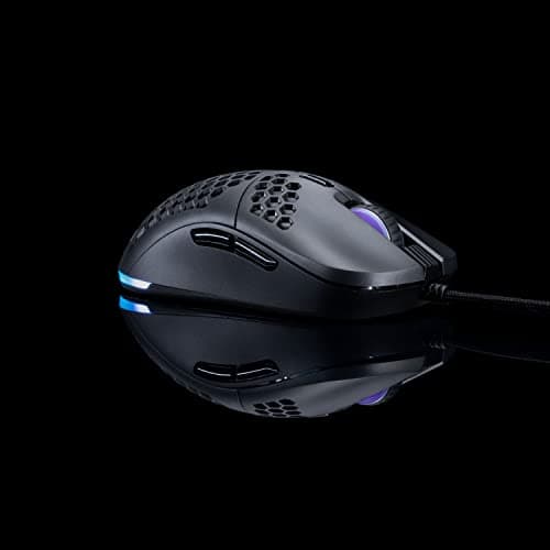 Cosmic Byte Kilonova PRO 3389IC RGB Wired Gaming Mouse with Pixart 3389 Sensor, Ultra Lightweight 73grams, Adjustable Weights, Paracord Cable, Replaceable Top Cover and Side Buttons (Black) 3