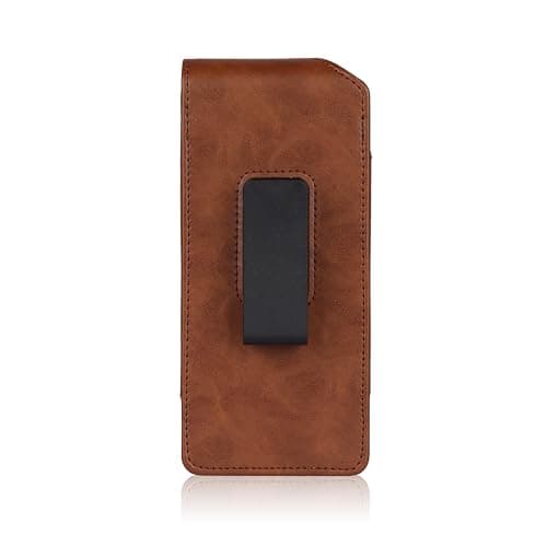 TDG Fold Phone Belt Pouch for Samsung Galaxy Z Fold 7 / Fold 6 / Fold 5 / Fold 4 | PU Leather Mobile Holster with Rotating Belt Clip, Pen Holder & Magnetic Closure | Waist Phone Case for Men (Brown) 5