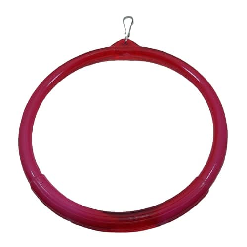 VSV Bird Hanging Ring Playful Swing Circle Bird Toy Plastic Chew Toy for Bird (Large) Bird Play Stand. (Red) 5