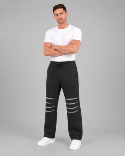 SaintX Men's Premium Performance Joggers | with Knee Gussets for Enhanced Mobility | Stretchable Functional Fabric | Modern Athletic Straight Fit | Stylish Casual & Active Wear (ST39_Black_34) 2