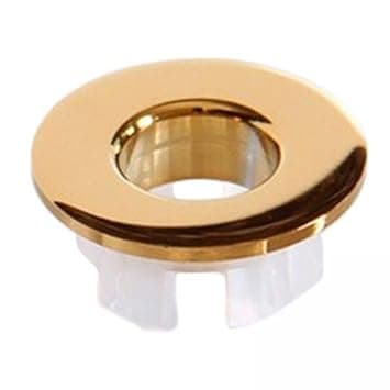 6xSink Trim Overflow Cover Bathroom Basin Sink Cap for Home Bathroom Bathtub Gold| Bathroom Tap Fitting| Water Pipe Connector| Plumbing Fixture Set