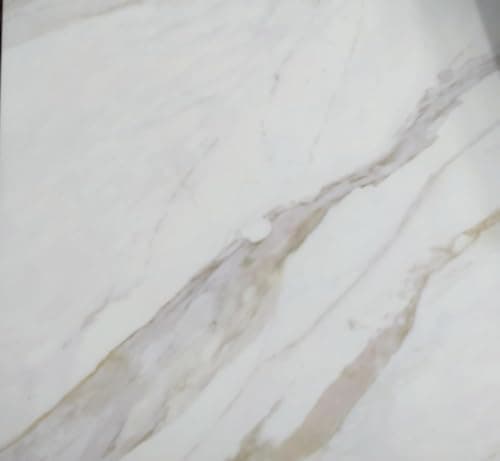 DHULKI Marble Vinyl Peel and Stick Floor Tile 4 PCS Stick on Flooring Waterproof Self-Adhesive Removable Vinyl Floor Tile Sticker for Bathroom Bedroom Kitchen Living Room (White)