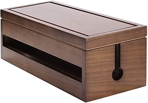 White Whale you think, we bring Cable Management Box Wooden Cord Organizer Box for Extension Cord Power Stripe Surge Protector Wire Management Concealer Organizer Cover Hider for Desktop Home