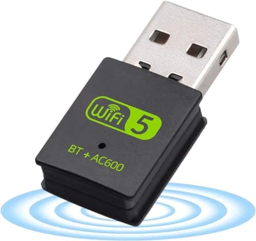 Bluetooth USB WiFi Mini Dongle 600Mbps Dual Band 2.4G/5G Wireless Adapter and Bluetooth Wireless Network Card Transmitter Receiver WiFi Bluetooth 5.0 Adapter for PC