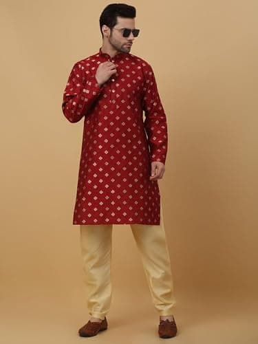 KRAFT INDIA Men's Silk Blend Beige Elastic Waistband Churidar For Kurta, Size- XX-Large 5
