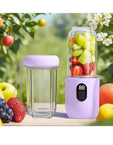 Portable Blender with 6 Blades, USB Rechargeable, 1500mAh Battery, Powerful Blending Modes, Mini Smoothie and Juice Maker, (Multicolour) 3