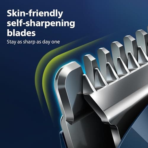 Philips India's No.1 Men's Trimmer | Self Sharpening Blades | Single Stroke Grooming I 9 In1 Face, Nose And Body I 2 +1* Year Warranty | No Oil Needed I 60 Min Runtime I MG3710/65,Black 2