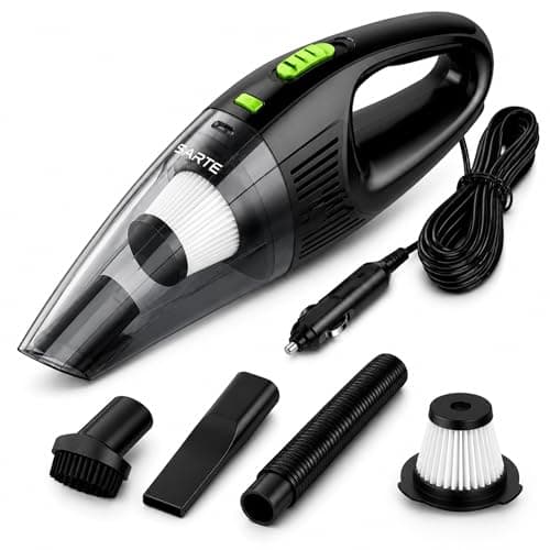 SARTE Car Vacuum Cleaner 6000Pa High Power Suction 2 in 1 Wet and Dry Portable 12V DC Handheld Vacuum Cleaner with HEPA Filter and Blower Accessories for Deep Cleaning in Cars for SUV Interior