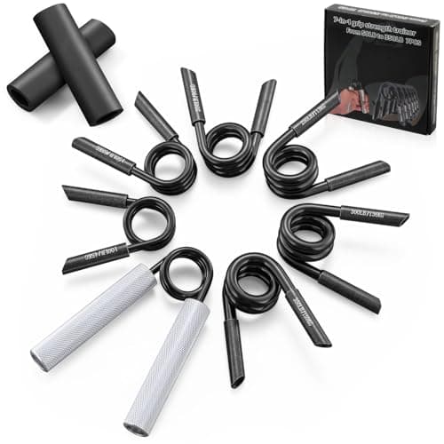 Proberos® 50-350lbs Adjustable Hand Grip Strengtheners Set 7-in-1 Hand, Wrist & Forearm Strengthener with Aviation Aluminum Alloy Build, Foam Overgrips for Comfort, Portable for Gym, Office & Travel