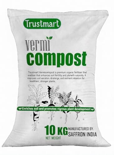 TRUSTMART Organic Fertilizer Organic & Natural Plant Nutrient Cow Manure, Vermicompost Fertilizer (10Kg), Granules