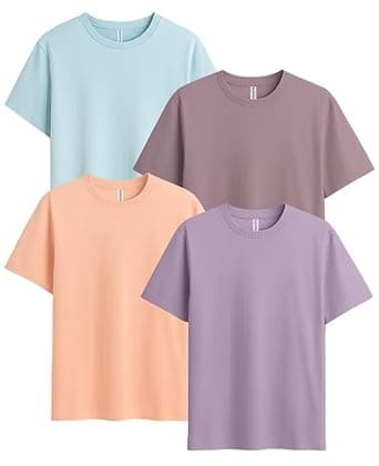Sleepynuts Women Boyfriend Plain Round Neck Half Sleeve T-Shirt