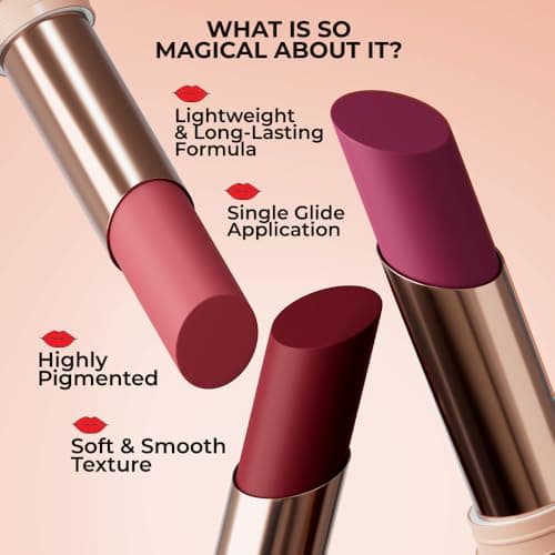 Colorbar Kissproof Lipstick Nude Kiss Lightweight and Matte texture Vegan,Paraben,Mineral Oil,Sulphate,Cruelty Free 3.7g 4
