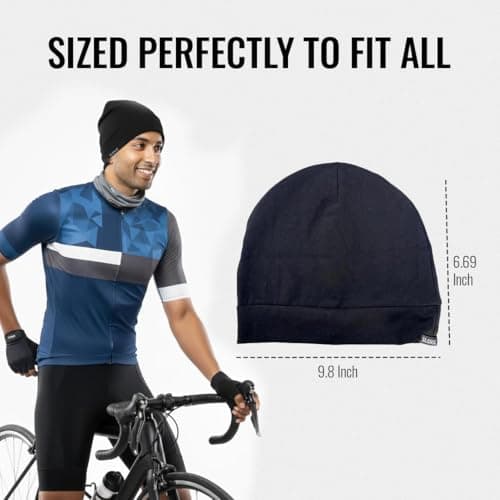 Slovic Helmet Skull Cap for Men [Pack of 2] | Hair Cover Beanie Cap for Men | Lightweight & Washable Helmet Cap for Bike | Cycle & Bike Accessories all | Ideal for Biking, Cycling & Sports | Free Size 5