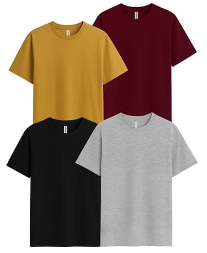 Sleepynuts Men's Regular Fit Round Neck Half Sleeves Solid Casual Wear T-Shirt