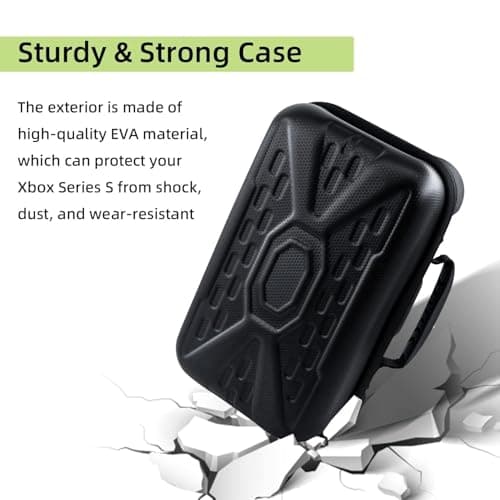 OIVO INDIA Travel Case Compatible with Xbox Series S - Hard Shell Series S Carrying Case with Protective Foam Compartments for Console, Controller, HDMI Cable (Xbox Series S, Black) 5