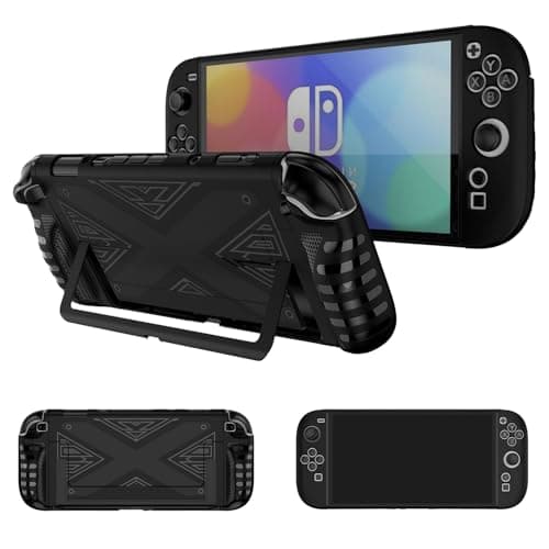 OIVO INDIA Hard Shock-Absorption Anti-Scratch Shell Full Protective Case Compatible with Nintendo Switch 2 2025 Dockable for Switch 2 TPU Protector Cover Skin Gaming (Black)