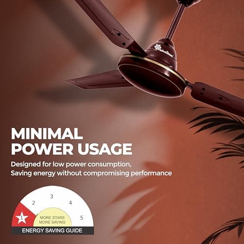 Khaitan Freedom - 1200mm Hi-Speed Ceiling Fan | BEE Star Rated | Durable | Superior Air Delivery | Energy Efficient | Rust Resistance | Decorative fan for Rooms | 2-Years Warranty | Brown - Pack of 1 4