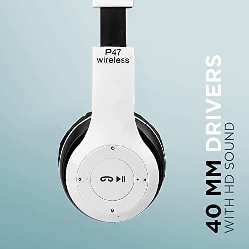 P47 Headphones Stereo, Memory Card Bluetooth Headset (White) 4
