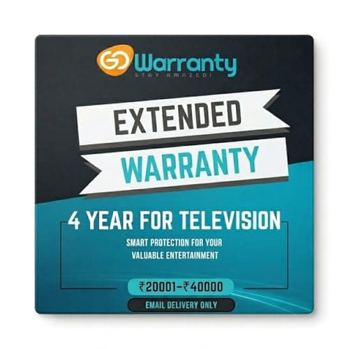 GoWarranty 4 Year Extended Warranty Plan for Smart LED/QLED/OLED TV/Android TV (₹20001–₹40000) | Display Panel & Internal Parts Repair Coverage | All Brands India | Paperless Digital Delivery