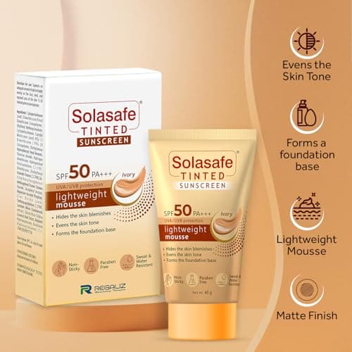 Solasafe Tinted Ivory Sunscreen SPF 50 | Broad Spectrum Protection | Lightweight Formula | Suitable for All Skin Types | 4