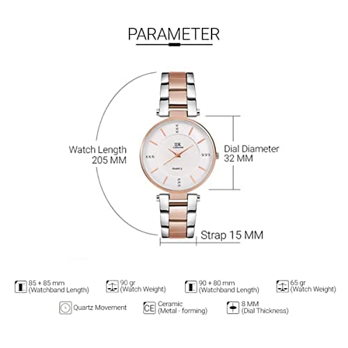 IIK COLLECTION Analog Women's Watch Stainless Steel Dial Wrist Watches,Stylish Belt Ladies Watch - Water Resistant Watches for Girls 6