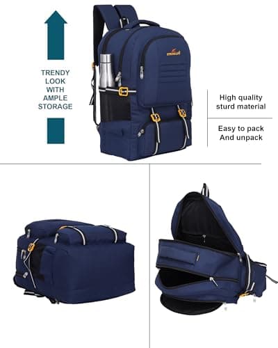 STRONG LIFE 50 Litres Unisex Travel Tourist Rucksack Backpack for Outdoor Sports Camp Hiking Trekking Bag for Men and Women (Blue) 3