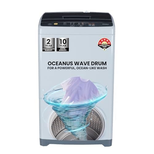 Haier 6 kg 5 Star Oceanus Wave Drum Washing Machine Fully Automatic Top Load (HWM60-AE, Moonlight Silver)
