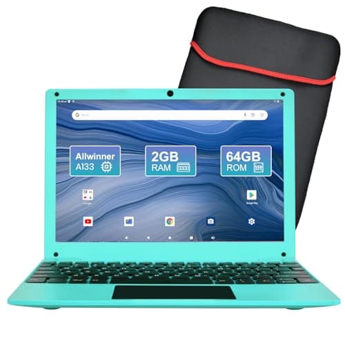ZHAOHUIXIN Mini 10.1 inch Android 12 Laptop Computer, Portable Small Netbook Computer with Allwinner A133 CPU Android 12 OS 2GB RAM 64GB EMMC HD IPS Screen 1280x800 Pixel 0.3MP Camera (Blue)