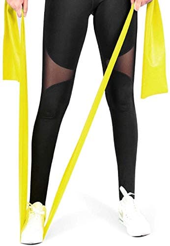 Fitlastics Natural Rubber Resistance Bands For Toning. Strength Training, Stretching, Physical Therapy, Pilates, Yoga Exercises Home Fitness Workouts For Men/Women (15Lbs - 6Ft - Yellow Band) 2