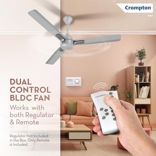 Crompton Energion Caelum 1200mm BLDC Ceiling Fan | Remote & Regulator Control | Multiple Fan Pairing on Remote | BEE 5 Star Rated| High Air Delivery | Low Noise| 4 Years Brand Warranty | Metallic Grey 4