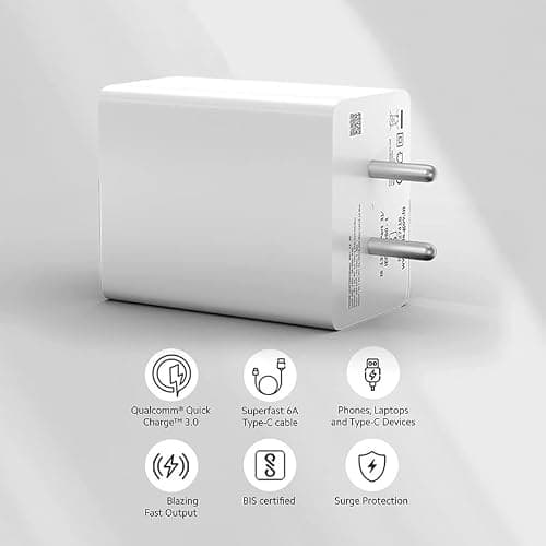 67W Charger for Lava Agni 2 5G, Blaze 1X 5G, Blaze 2, Yuva, Yuva 2, Yuva 2 Pro with Type-C USB Cable (TMV56) 3