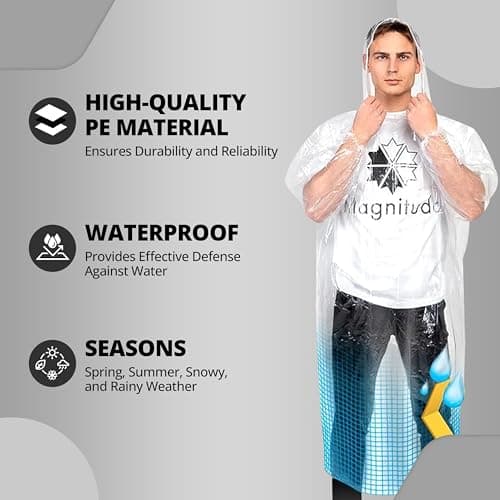 Robustt Poncho Raincoat for Men and Women - Yellow (Pack of 1) | Emergency Raincoat with Hood | One Size Fits All | Rain and Water Protection 4