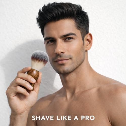 RUBAB MEN Premium Soft Shaving Brush for Men |Leopard Edition| Experience Luxury Shaving with Cruelty-Free Bristles & Classic Wooden Handle | Designed & Crafted in India 5