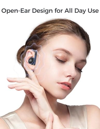 CHIFENCHY Open Ear Headphones Wireless Bluetooth 5.3 with Dual 16.2mm Dynamic Drivers, 48H Playtime, IPX7 Waterproof, Deep Bass Wireless Earbuds for Sports, Running, Walking, Workout 4