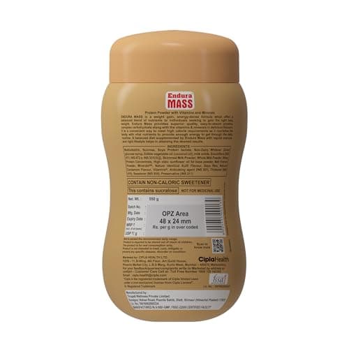 Endura Mass Weight Gainer Powder 550 G Kulfi Flavour | Unique Blend Of 3 Sources Of Protein, Carbs, Vitamins & Essential Minerals | Ideal For Children Above 10 Years, Men, Women & Athletes 2