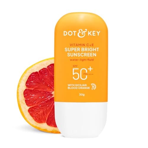 Dot & Key Vitamin C + E Super Bright Sunscreen In-Vivo Tested SPF 50+ PA++++ With New-Age UV Filters, Water-Light Fluid, Boosts Glow, Reduces Dullness & Dark Spots, Checks Tanning, No White Cast || 30