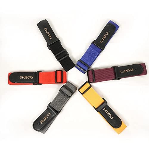 Kadence STPBK Adjustable Guitar Strap | Nylon Webbing with Synthetic Leather Ends | Non-Padded, Reinforced Double Stitching | Standard Strap Button Fit | Black 4