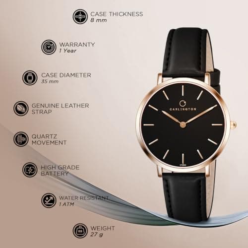 Carlington Iconic Analog Watches for Women with Premium Leather Strap - CT 2044 3