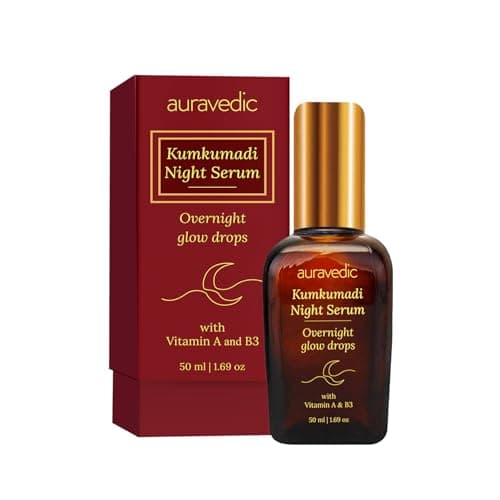 Auravedic Kumkumadi Tailam Retinol Face Serum For Pigmentation and Dark Spot 50ml Niacinamide Serum For Oily Skin Dry Skin Combination Kumkumadi Oil For Face Anti Aging and Pigmentation