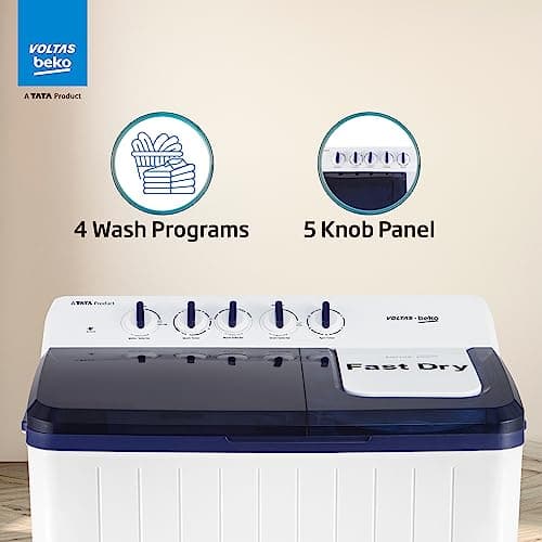 Voltas Beko, A Tata Product 12 Kg 5 Star Semi-Automatic Top Load Washing Machine (WTT120UPA/BL5KPTD, Blue, Special pulsator and Double waterfall Technology) 4