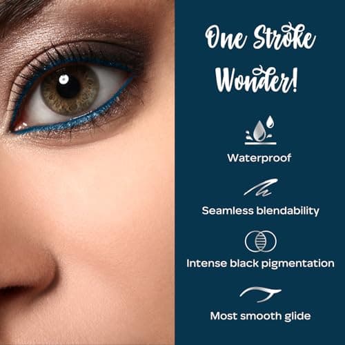 FACES CANADA Ultime Pro Intense Gel Kajal With Smudger & Sharpener - Blue, 1.2 g | 24 Hr Long Stay | Waterproof & Smudgeproof | One Swipe Smooth Application | 3-in-1 Kajal, Eyeliner, Smokey Eyeshadow 2