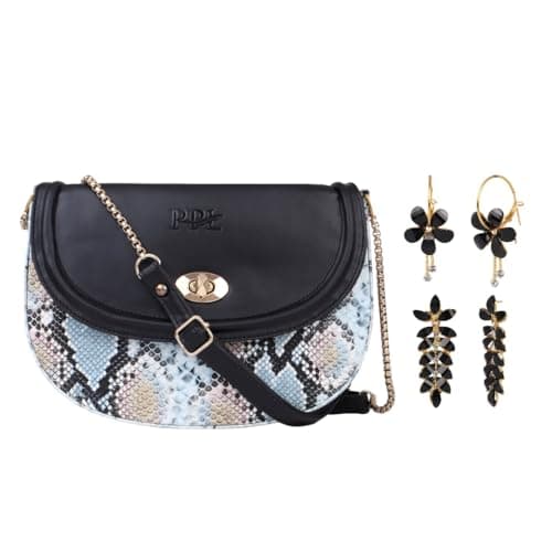 Pramadda Pure Luxury Elegant Gift combo set for women Sling Bag with Earrings | Rakhi Raksha Bandhan Gift For Sister | Birthday Gift For Girls | Festival Diwali Christmas Gift Items.