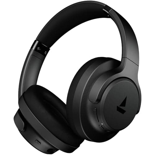 Boat Rockerz 512 ANC,(~40dB) Hybrid ANC, 80H Battery, 40mm Drivers, 40ms Low Latency, ENx Tech,Stream Ad Free Music via App Support, Bluetooth Headphones, Wireless Headphone with Mic (Cosmic Black)