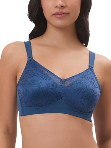 Triumph Minimizer Bra for Women Non Wired Non Padded Full Coverage Soft Breathable Fabric High Support Comfortable Everyday Bra Ink Blue 36D Pack of 1