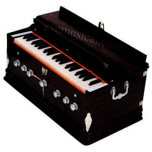 Double Bellow Harmonium, 39 Keys, octave, 7 Stopper, Bhoora Color, Pack of 1