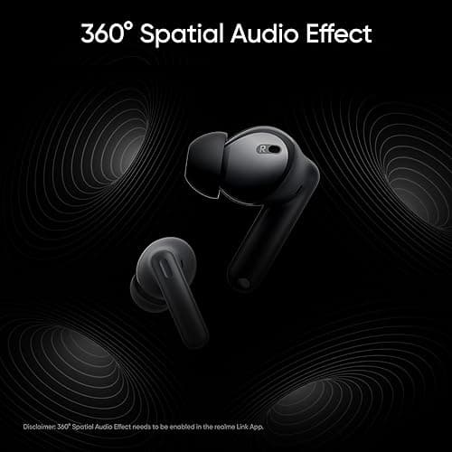 realme Buds T300 Truly Wireless in Ear Earbuds with 30dB ANC, 360° Spatial Audio Effect, 12.4mm Dynamic Bass Boost Driver with Dolby Atmos Support, Upto 40Hrs Battery and Fast Charging (Youth White) 5