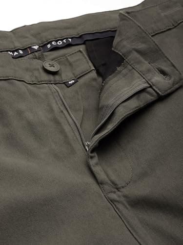 Thomas Scott Men Plus Size Pure Cotton Chinos Trousers(TSB095A_Olive_42) 5