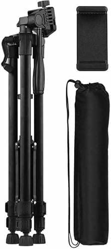 NAFA 3366 Aluminum Tripod (55-Inch), Universal Lightweight Tripod with Mobile Phone Holder Mount & Carry Bag for All Smart Phones, Gopro, Cameras 5