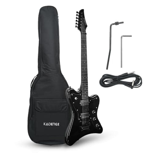 Kadence EGFRBK Astroman 39” Electric Guitar | Double cutaway | Mahogany Wood | H H Pickup Setup| Black